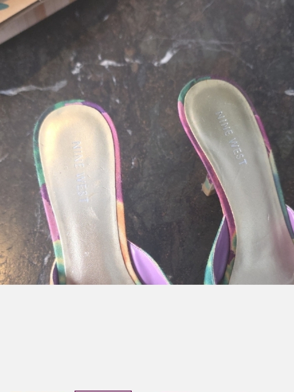Nine West Multicolor Knot Front Slip-On Mules - Green, Purple, Yellow - Picture 2 of 5